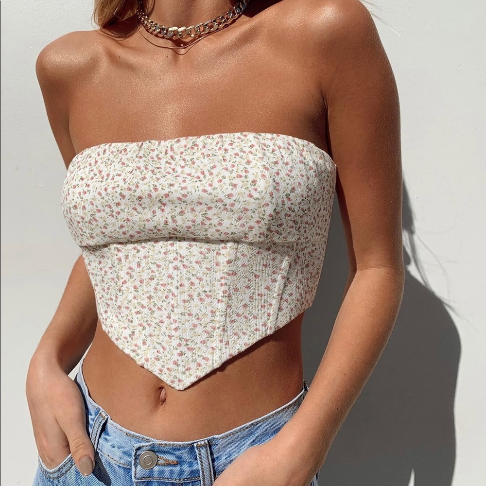 ☆ PRINCESS POLLY IVY BUSTIER FLORAL TOP ☆